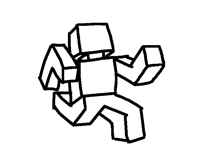 Blocky man running
