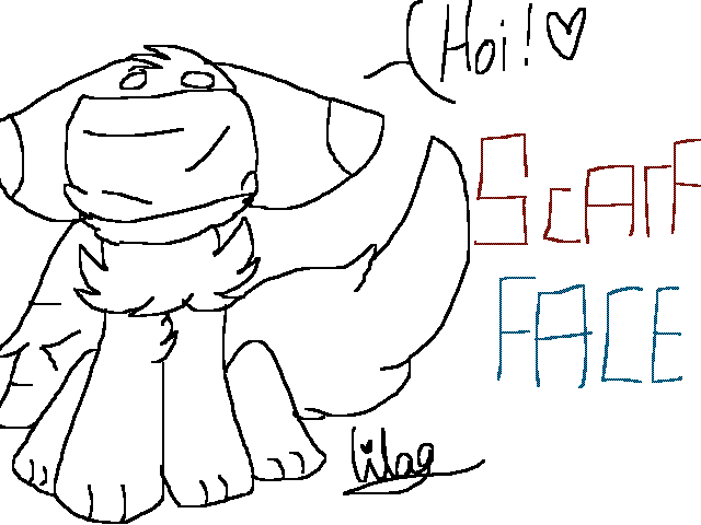 Random drawing of scarf faceUwU