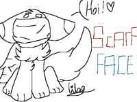 Random drawing of scarf faceUwU