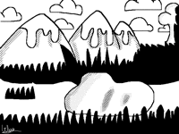 Mountains(Black and white)
