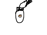 Badly drawn GladOs gives you the stank eye