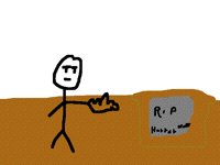 Guy harrasing horror wolfs grave. Cuz y not?