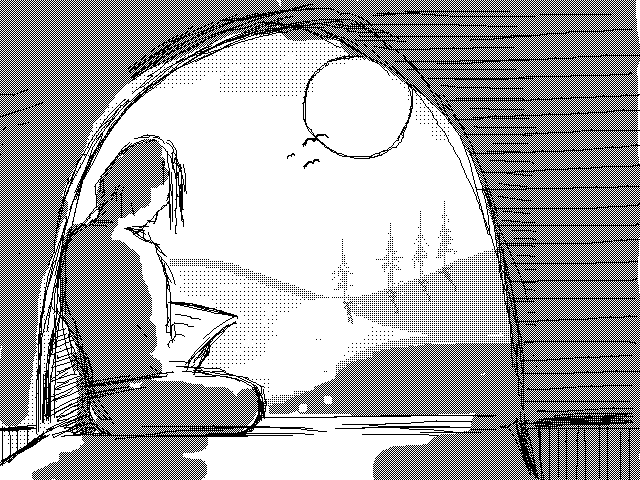 At the window