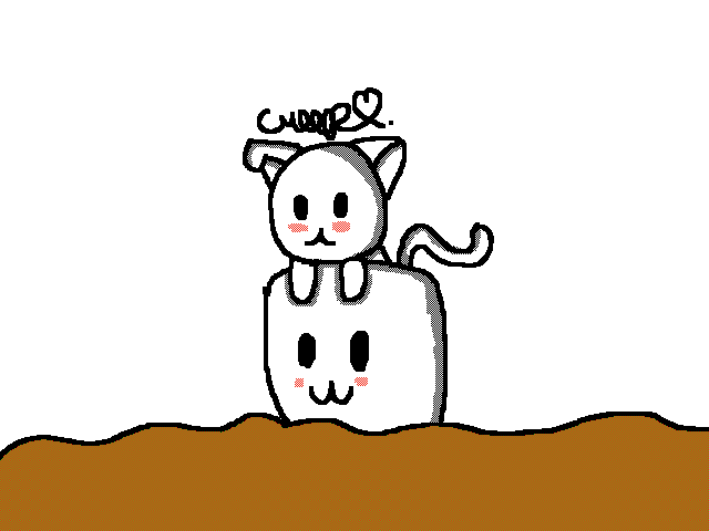 Kitten with a marshmallow