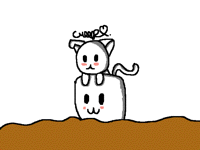 Kitten with a marshmallow