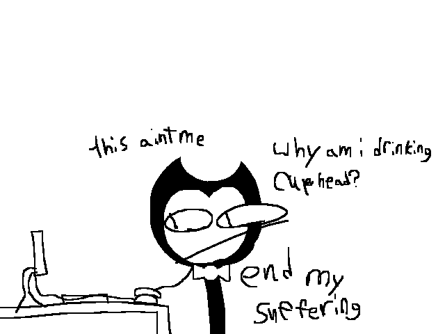 Bendy looking at the b.a.t.i.m fandom page