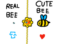 Real bee vs Cute bee