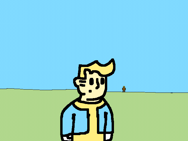 Vault boy in cartoon land