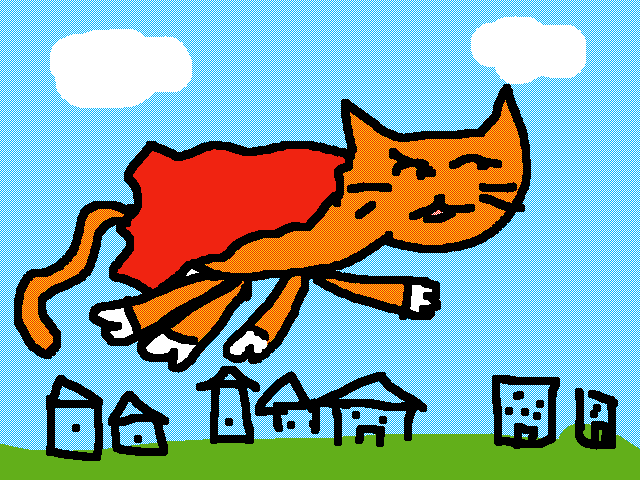 Кот супер мен