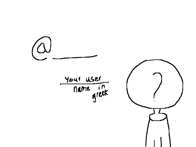 I will write ur username in greek w/ur oc