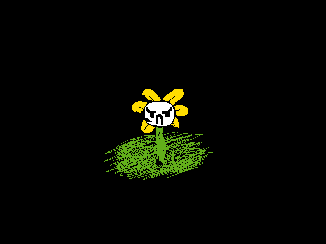 A very grumpy flower (known a flowey)