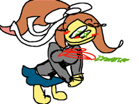 like theres some kinda knot in her pants