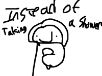 virtue eats the last drumstick in the bathroom