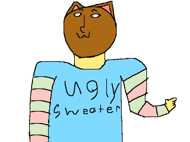Lenny the cat with an ugly sweater
