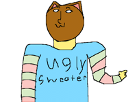 Lenny the cat with an ugly sweater
