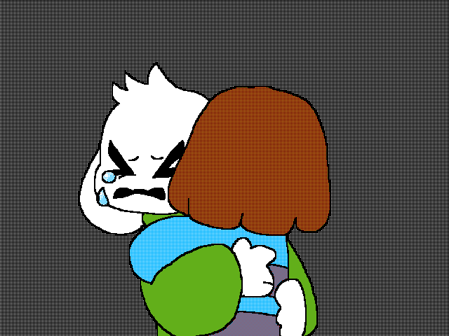 Frisk and Asriel (poorly drawn)