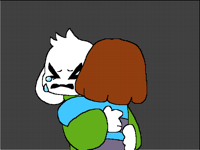 Frisk and Asriel (poorly drawn)