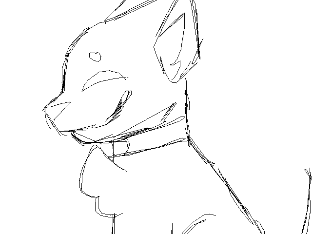 Sketch line art color (mc dog uwu)