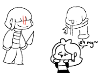 Frisk vs sans (Massacretale fight coming soon~)