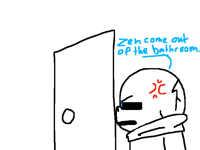 Come out of the bathroom young lady (cyan au)