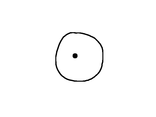 A ball stuck in a circle