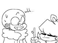*The stick is threatening you