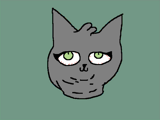 A drawing of a cat