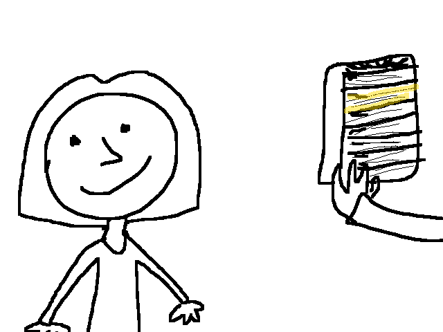 Faith practicing a line for a school play