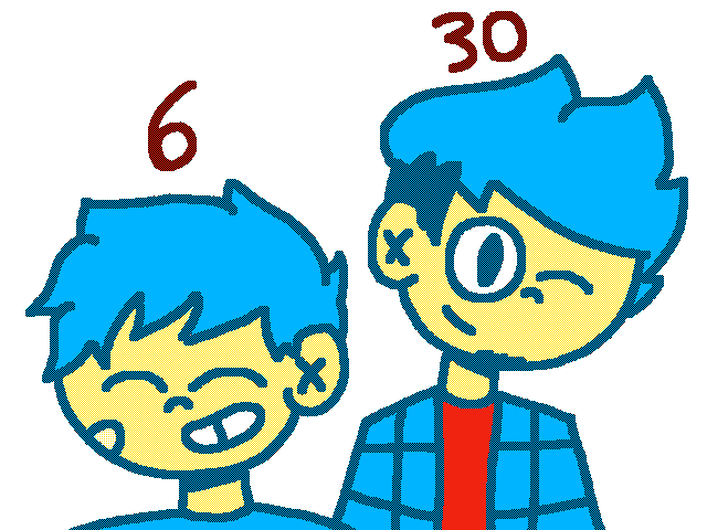 Waffle 6 and 30 years old