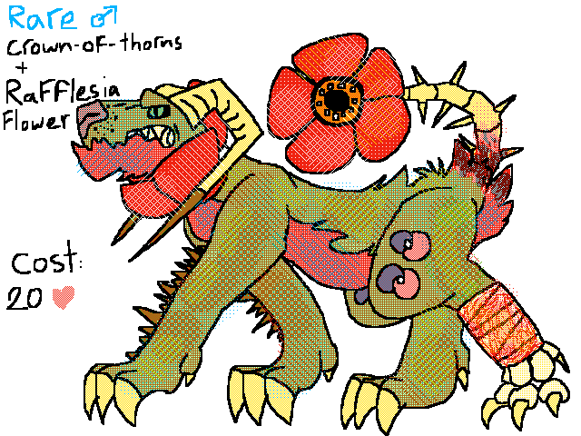 FLOWER DRAGON ADOPT- Crown-of-thorns + Rafflesia