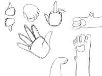 Hand/paw sketches