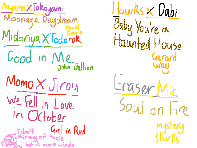 Ship theme songs for stuff I don't ship at all