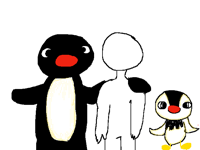 Who wants to take a pic with Pingu and his sis