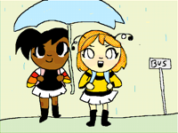 Waiting for the school bus(animation )