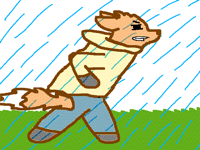 Actually walking through the rain
